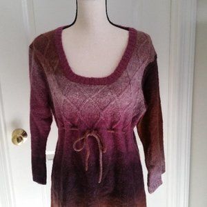 Art & Soul ombre scoop neck tie waist sweater